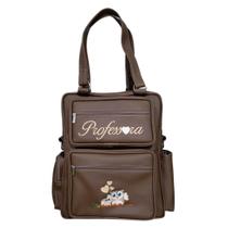 Bolsa Personalizada Professora Levar Material Cor Marrom - Coutre Bolsas