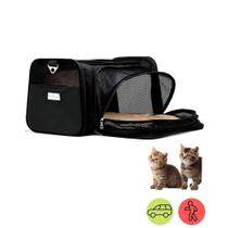 Bolsa Pet para Transporte Expansível Passeio Avião Viagem Preto - Duke & Dixie