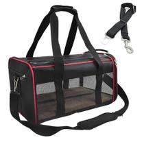 Bolsa Pet Transporte Avião Viagem Vermelho + Cinto de Segurança Bolsa Pet Transporte Avião Viagem Vermelho + Cinto de Segurança
