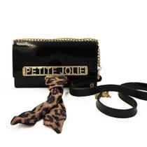 Bolsa Petite Jolie Feminina Long Wallet PJ10183 Alça Transversal Corrente Lenço