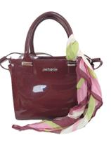 Bolsa Petite jolie Love Bordô Vinho Berry com Lenço Charme Ombro PJ11352 Transversal - Nova Bolsa Petite jolie Love Bordô Vinho Berry com Lenço Charme Ombro PJ11352 Transversal - Nova