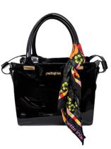 Bolsa Petite jolie Love Preta com Lenço Charme Ombro PJ11352 Transversal - Nova Bolsa Petite jolie Love Preta com Lenço Charme Ombro PJ11352 Transversal - Nova