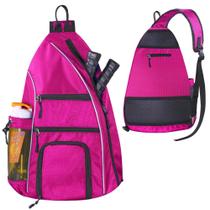 Bolsa Pickleball LLYWCM Sling, mochila reversível rosa