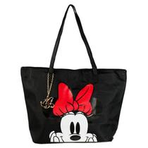 Bolsa pingente dourado minnie 32x16x46cm - disney