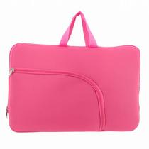 Bolsa Pink Capa Case para Notebook 17.0 Neoprene Resistente à Água com Alça e Compartimento Externo