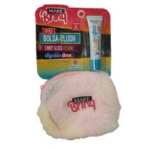 Bolsa Plush com Gloss Labial MK102 Rosa - Polibrinq