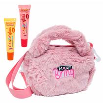 Bolsa Plush Macia Infantil Com Kit 2 Gloss Vegano Torta De Morango E Cupcake De Baunilha Bolsa Plush Macia Infantil Com Kit 2 Gloss Vegano Torta De Morango E Cupcake De Baunilha
