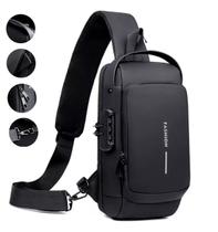 Bolsa Pochete Transversal com Usb a prova d'água Antirroubo