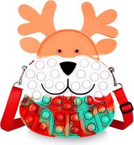 Bolsa pop de Natal Fidget Toys Bolsa de ombro para meninas, Pop Fidget Purse Halloween Treats Bags Lembrancinhas de festa, presentes fofos de festa de aniversário para crianças Bolsa sensorial pop material escolar