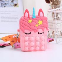 Bolsa Pop It Infantil De Silicone Unicórnio Cor:Rosa Bolsa Pop It Infantil De Silicone Unicórnio Cor:Rosa