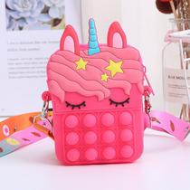 Bolsa Pop It Infantil De Silicone Unicórnio Bolsa Pop It Infantil De Silicone Unicórnio