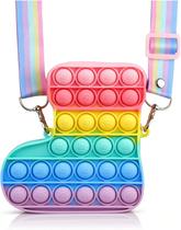 Bolsa pop para meninas, meias de Natal pop em sua bolsa de ombro Fidget Purse Toys Push It Bubble Crossbody Bag Aliviar o estresse Bolsas Presentes Decoração de Natal para crianças