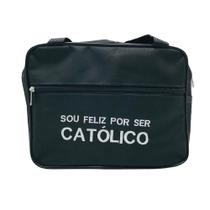 Bolsa Porta Bíblia Sou Feliz por ser Católico Preto
