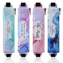 Bolsa porta-canetas de couro PU MoKo, pulseira ajustável, pacote com 4 Bolsa porta-canetas de couro PU MoKo, pulseira ajustável, pacote com 4
