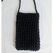 Bolsa porta celular em croche artesanal 20x15cm