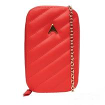 Bolsa porta celular liza couro vermelho carrano 800708c Bolsa porta celular liza couro vermelho carrano 800708c