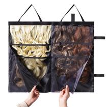 Bolsa porta-extensões de cabelo JCWPVA Travel-Friendly Black Bolsa porta-extensões de cabelo JCWPVA Travel-Friendly Black