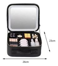 Bolsa Porta Maquiagem Necessaire Espelho Luz Led Luxo Make Bolsa Porta Maquiagem Necessaire Espelho Luz Led Luxo Make