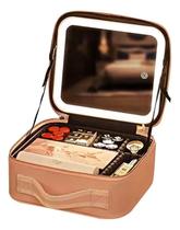 Bolsa Porta Maquiagem Necessaire Espelho Luz Led Luxo Make