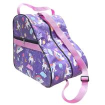 Bolsa Porta Patins Infantil Quad / In Line Unicórnio Lilás/Rosa