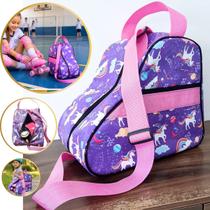 Bolsa Porta Patins Infantil Quad In Line Unicórnio LilásRosa