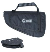 Bolsa Porta Pistola Revolver C/ Forro E Bolso Lateral Preto Bolsa Porta Pistola Revolver C/ Forro E Bolso Lateral Preto
