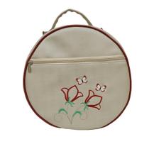 Bolsa Porta Pratos Personalizado Flores Marfim/Bordo
