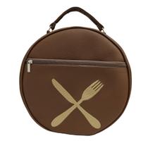 Bolsa Porta Pratos Personalizado Talheres Marrom Bolsa Porta Pratos Personalizado Talheres Marrom