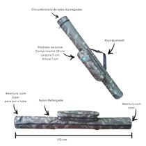 Bolsa Porta Vara Pesca Top Fish Sem Tubo Com Bolsa Lateral 1,70mt Camuflado