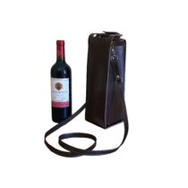 Bolsa Porta-Vinho em Couro Alças Removíveis Feita à Mão