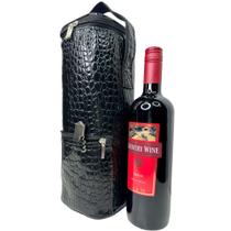 Bolsa Porta Vinho Wine Bag Cooler Cerveja Vinho Champanhe Whisky - PV1 - CROCO PRETO