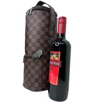 Bolsa Porta Vinho Wine Bag Cooler Cerveja Vinho Champanhe Whisky - PV1 - MARROM XADREZ
