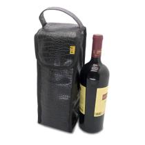 Bolsa Porta Vinho Wine Bag Crocodilo Preto Térmica