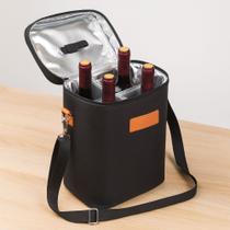 Bolsa Porta Vinhos Térmica Wine Bag 4 Garrafas Reforçada