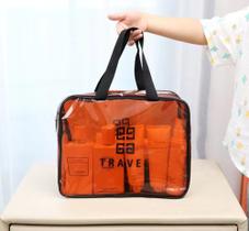 Bolsa Portátil Transparente Para Viagem Cosméticos Produtos De Higiene Pessoal BO-002