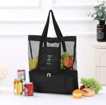 Bolsa Praia Com Compartimento Térmico Para Praia Piquenique Cor Preto Bolsa Praia Com Compartimento Térmico Para Praia Piquenique Cor Preto