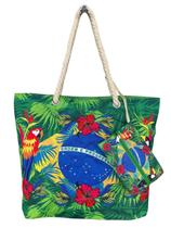 Bolsa Praia Lotus Estampada 47x36cm com Alça de Corda Estampa:Amazonia