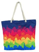 Bolsa Praia Lotus Estampada 47x36cm com Alça de Corda Estampa:Silhueta Colorida Bolsa Praia Lotus Estampada 47x36cm com Alça de Corda Estampa:Silhueta Colorida