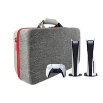 Bolsa Premium Mochila Transporte Para Playstation 5 Fat Digital Ultra e Acessórios Cinza