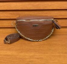 Bolsa Preta Feminina Pochete Luxo Transversal Alça Corrente de Lado Tiracolo Ombro Regulável Bolsa Preta Feminina Pochete Luxo Transversal Alça Corrente de Lado Tiracolo Ombro Regulável