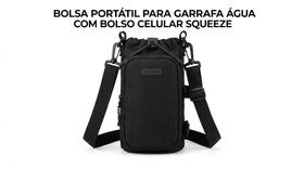 Bolsa preta Porta Copo Térmico E Squeeze Até 1200ml Com Alça Transversal E Compartimento Para Celular Bolsa preta Porta Copo Térmico E Squeeze Até 1200ml Com Alça Transversal E Compartimento Para Celular