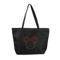 Bolsa preta semi esfera minnie 32x16x46cm - disney