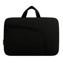 Bolsa Preto Capa Case para Notebook 17.0 Neoprene Resistente à Água com Alça e Compartimento Externo