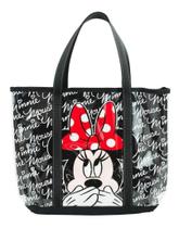 Bolsa Preto Transparente Minnie Assinaturas 32x10x42cm - Disney