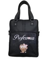 Bolsa Professora Feminina Preto/Preto Brilho