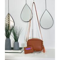 Bolsa Quadrada Feminina Com Alça Transversal De Regulagem Acompanha Uma Linda Carteira