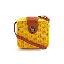 Bolsa Quadrada Feminina Palha Sintética Moda Praia BL-086