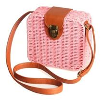 Bolsa Quadrada Feminina Palha Sintética Moda Praia BL-086 Bolsa Quadrada Feminina Palha Sintética Moda Praia BL-086