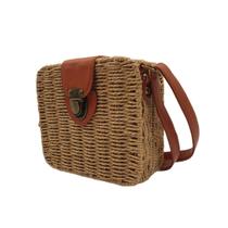 Bolsa Quadrada Feminina Palha Sintética Moda Praia Casual BL-086 - Kingleen