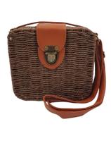 Bolsa Quadrada Feminina Palha Sintética Moda Praia